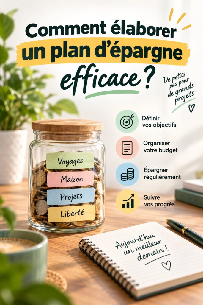 Image d'une femme souriante faisant des calculs avec un carnet pour établir un plan d'épargne.