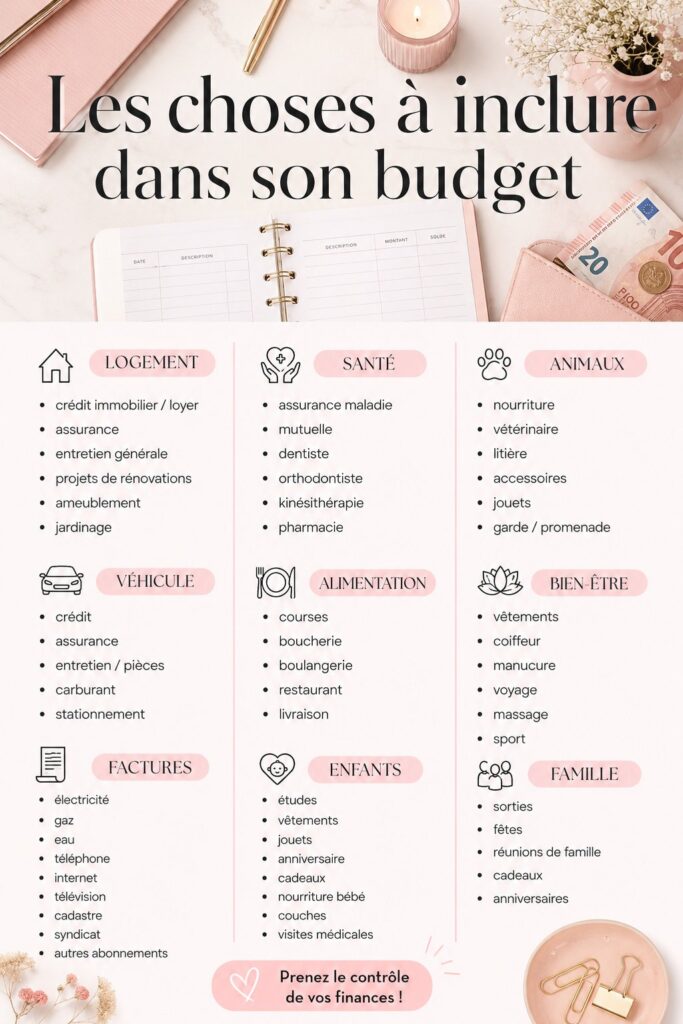 Femme souriante en train de planifier son budget avec un ordinateur et des documents sur une table.