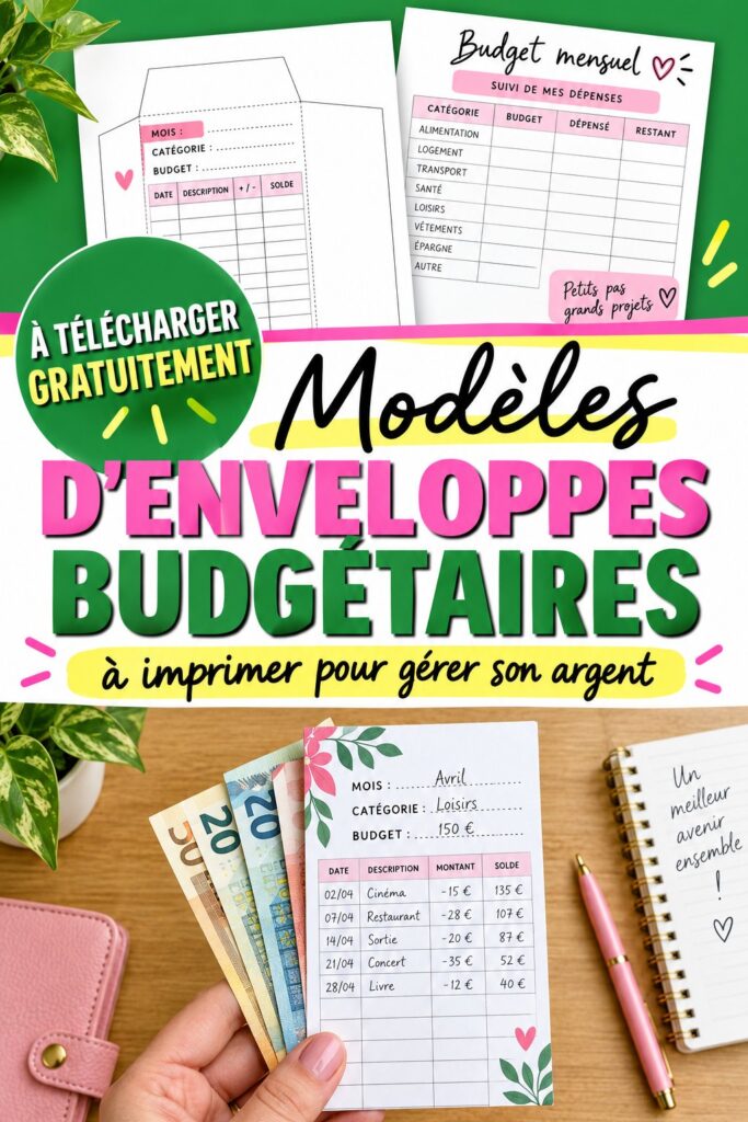Modèle d'enveloppes budgétaires à imprimer pour une bonne gestion financière.
