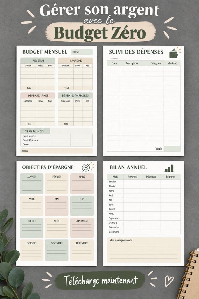 Illustration d'une femme gérant son budget avec méthode, tableaux et graphiques