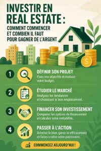 Femme consultant des documents d'investissement immobilier à un bureau.