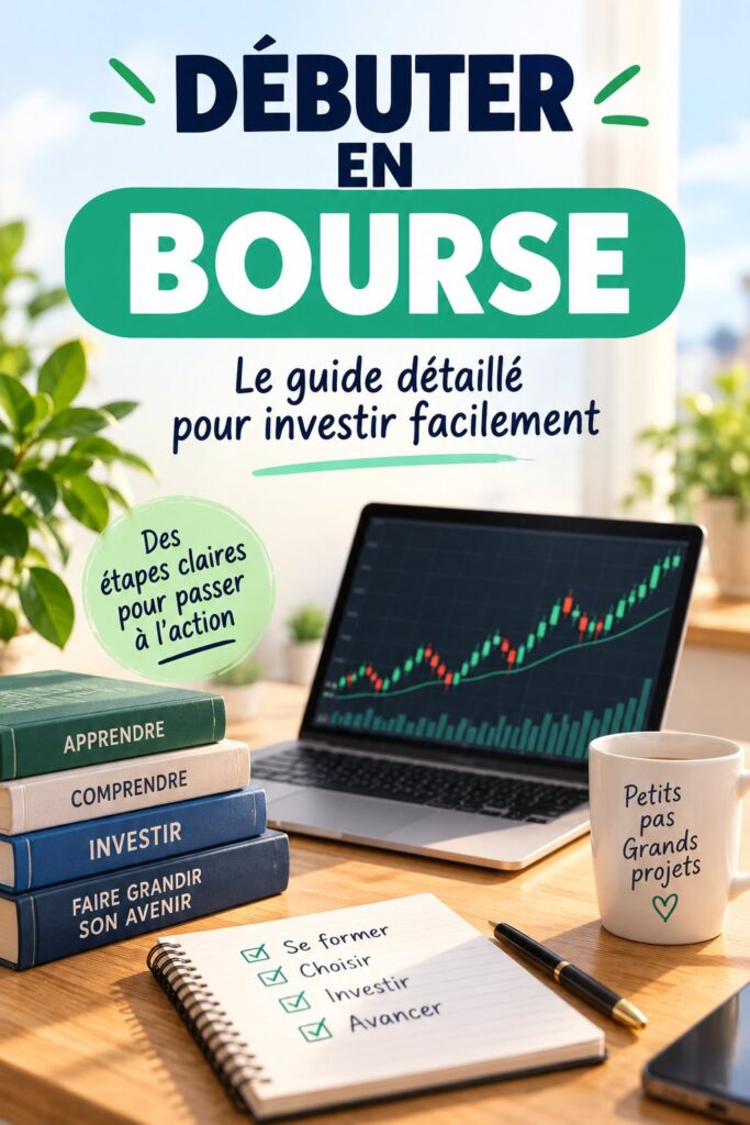 Femme souriante regardant des graphiques boursiers sur un ordinateur, représentant le thème de l'investissement en bourse facilement