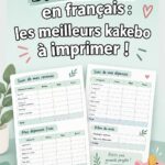 Un kakebo imprimé ouvert sur une table avec un stylo.