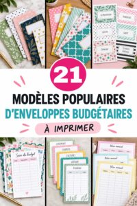 Modèles d'enveloppes budgétaires colorées sur une table