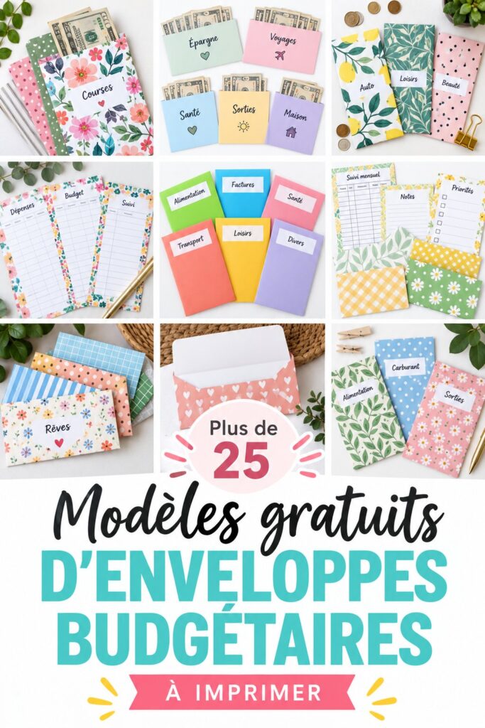 Modèles d'enveloppes colorés pour la gestion de budget