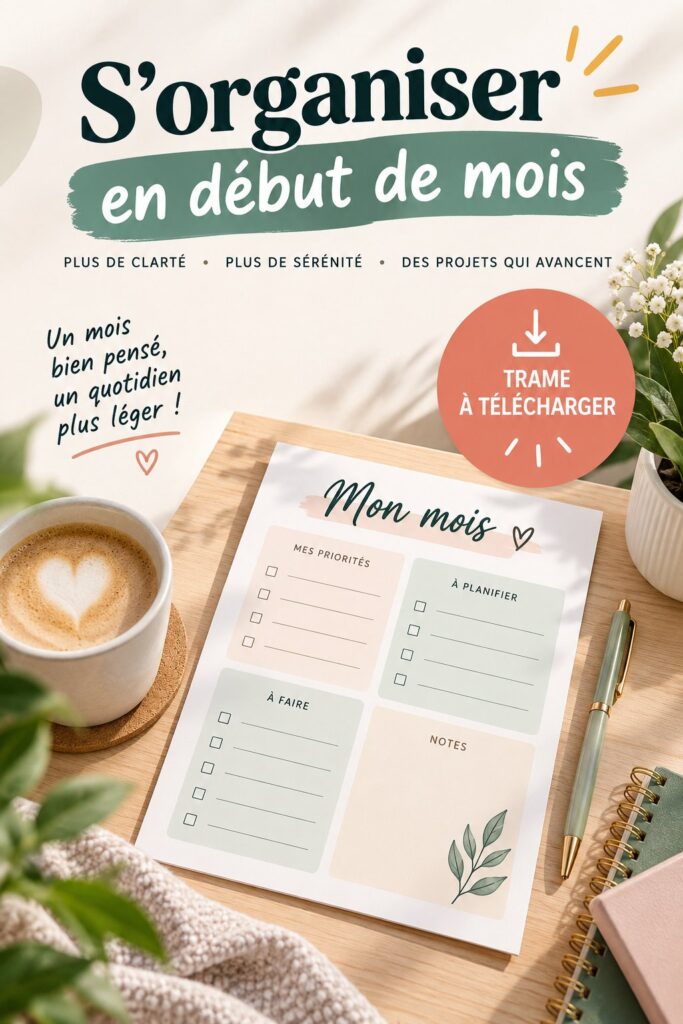 Femme organisant son planning mensuel avec une trame simple pour mieux gérer son budget.