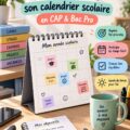 Femme étudiant avec un calendrier scolaire bien organisé
