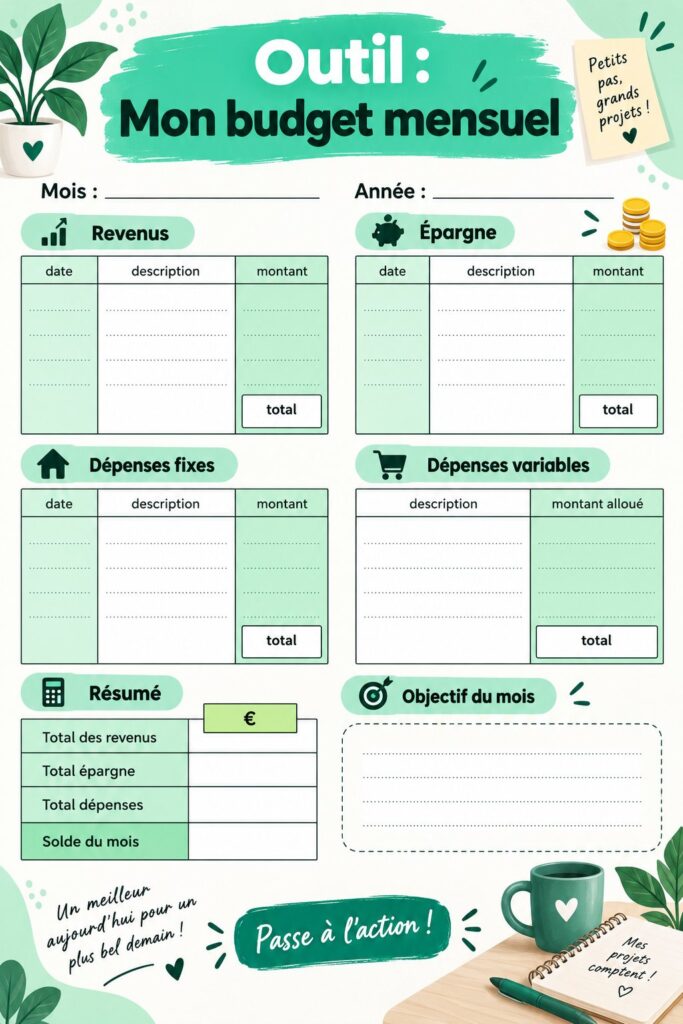 Femme utilisant un outil pour gérer son budget mensuel et maîtriser ses finances.