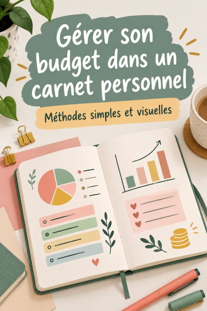 Femme méditant en utilisant un bullet journal pour gérer son budget.