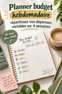 Femme utilisant un planner budget pour organiser ses finances hebdomadaires