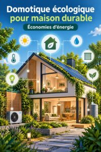 Une maison moderne et économe en énergie, entourée de verdure.