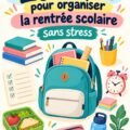 Visualisation d'une mère organisant la rentrée scolaire avec des fournitures