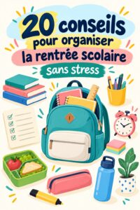 Visualisation d'une mère organisant la rentrée scolaire avec des fournitures