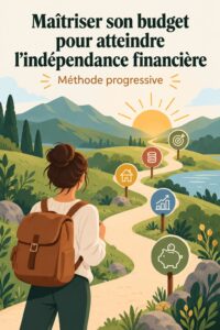 Femme souriante tenant un carnet avec un graphique de budget pour 2026, symbole de liberté financière
