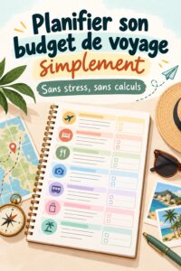 Femme souriante consultante son budget de voyage sur une carte
