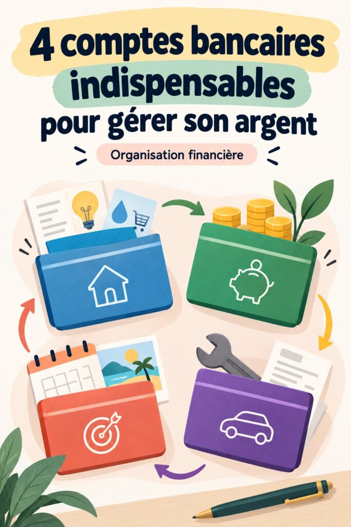 Une femme examine ses options de comptes bancaires pour 2024, avec un ordinateur et un carnet.