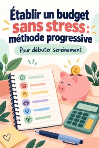 Femme souriante consultant un budget sur son portable