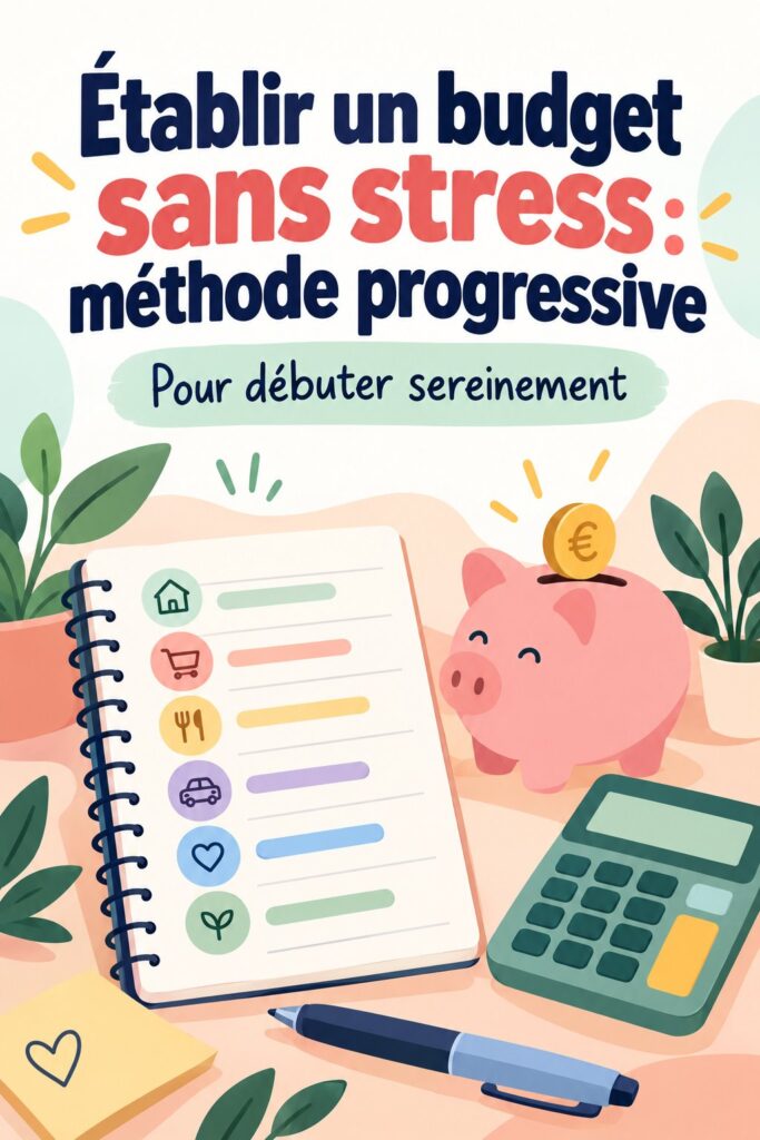 Femme souriante consultant un budget sur son portable