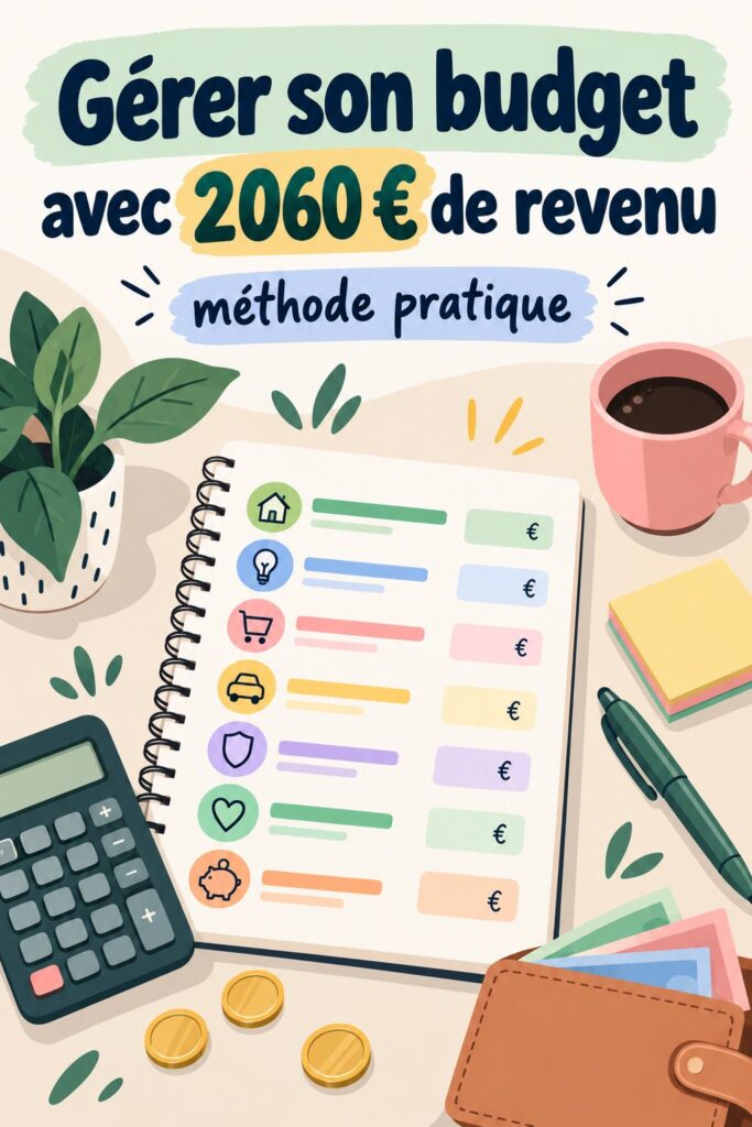 Femme travaillant sur son budget avec un carnet et une tasse de café.