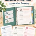 Imprimables pratiques pour organiser les documents d'assurance sur une table.