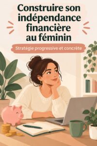Femme réfléchissant à son indépendance financière avec des notes et des calculatrices.