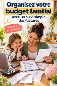 Une femme vérifiant ses factures pour organiser son budget familial